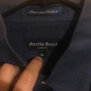 Austin Reed Navy Short Sleeve Button Up